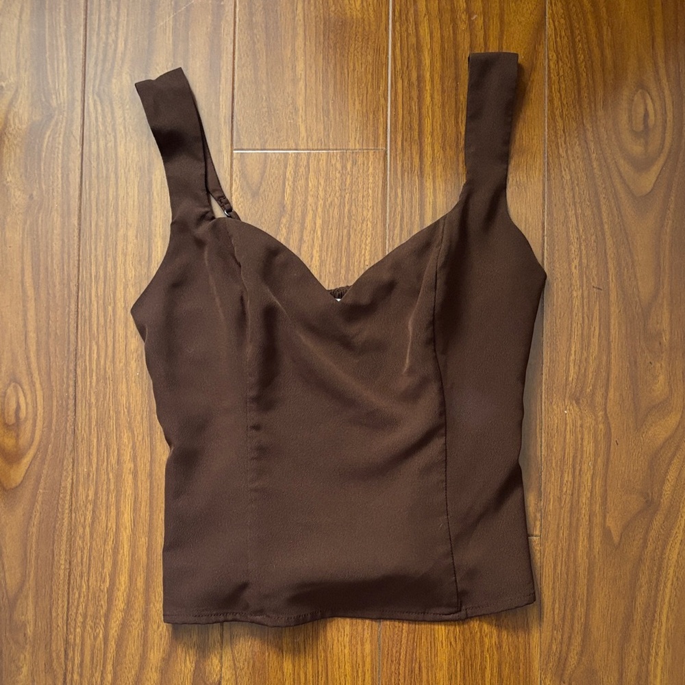 Abercrombie & Fitch Brown Sleeveless Tailored Tank Top